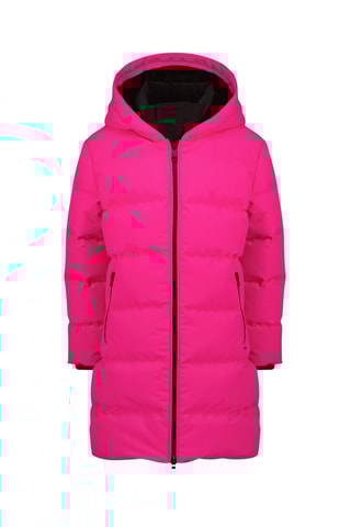 Doudoune longue à capuche 2-en-1 Tanja - Fuchsia et noir