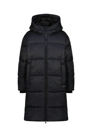 Doudoune longue à capuche 2-en-1 Terna - Noir et mauve