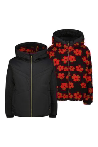 Veste réversible à capuche Tara - Noir et rouge