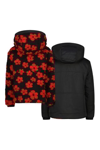 Veste réversible à capuche Tara - Noir et rouge