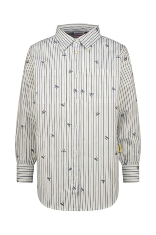 Chemisier Loranda - Ecru et bleu marine