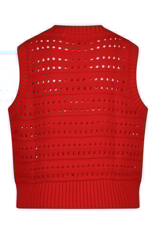 Pull sans manches Minny - Rouge et écru