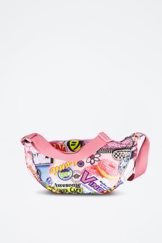 Sac banane - Rose poudré et blanc