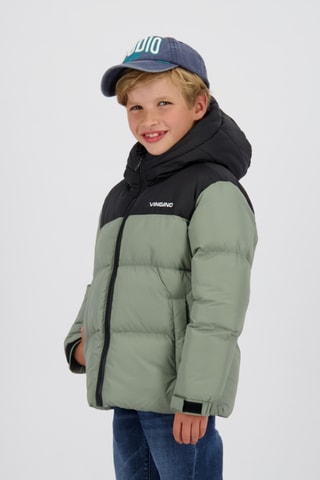 Doudoune à capuche Thory - Vert olive et noir