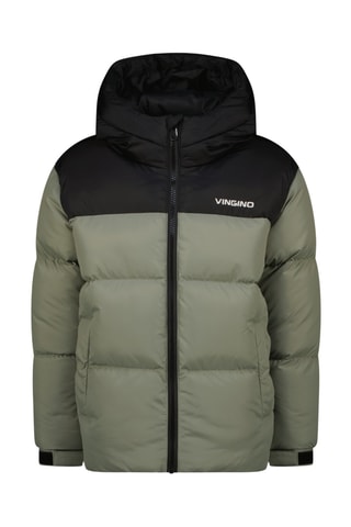 Doudoune à capuche Thory - Vert olive et noir