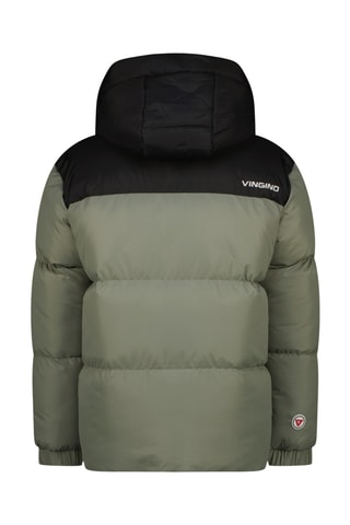 Doudoune à capuche Thory - Vert olive et noir