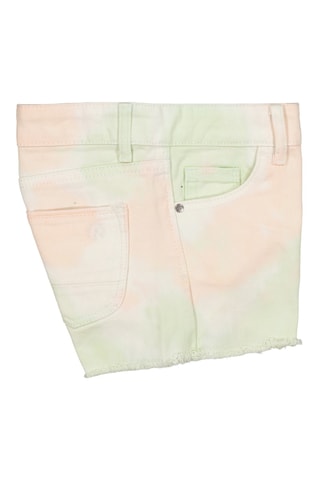Short en jean tie and dye Louisiana - Rose et vert clair