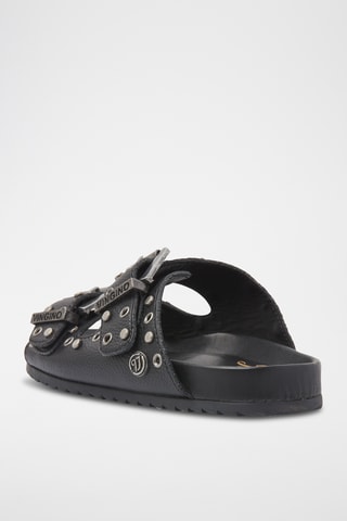 Mules en cuir Lizza - Noir