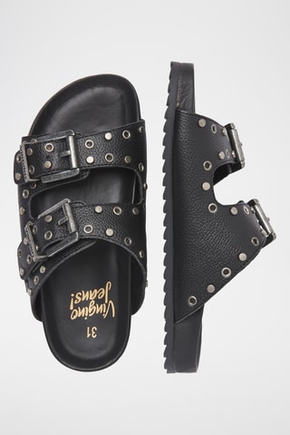 Mules en cuir Lizza - Noir