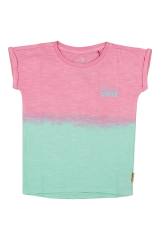 T-shirt dip an dye Hilke - Rose chiné et vert clair