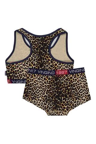 Brassière et culotte G-WO21 - Beige et noir