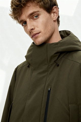 Parka con cappuccio - Kaki