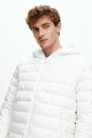 Piumino con cappuccio - Bianco