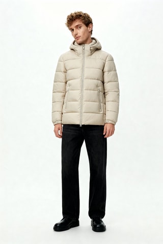 Piumino con cappuccio - Beige