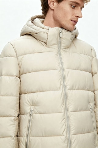 Piumino con cappuccio - Beige