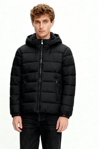 Piumino con cappuccio - Verde scuro