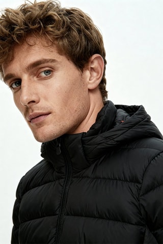 Piumino con cappuccio - Verde scuro