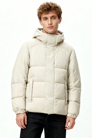 Piumino con cappuccio - Beige