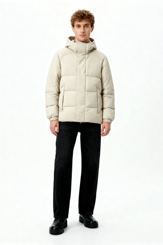 Piumino con cappuccio - Beige