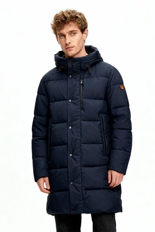 Piumino con cappuccio - Navy