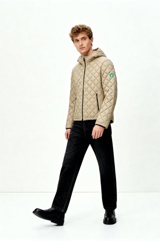 Piumino con cappuccio - Beige