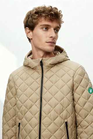 Piumino con cappuccio - Beige