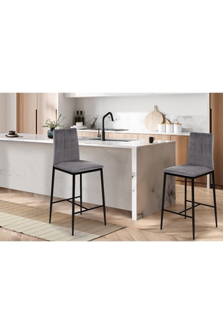 2 tabourets Jade - Gris et noir