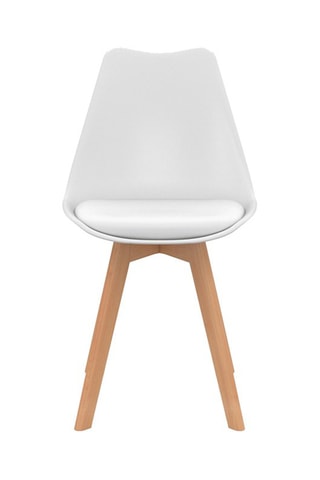 4 chaises - Blanc et naturel