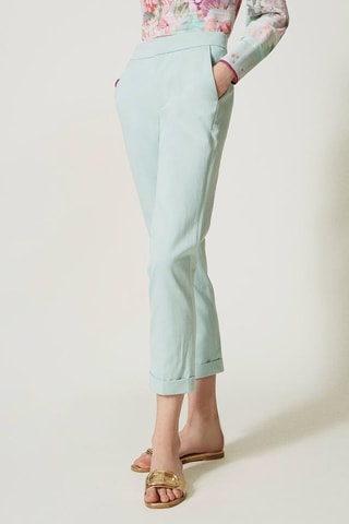 Pantalon cigarette - Bleu-vert clair