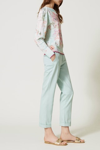 Pantalon cigarette - Bleu-vert clair
