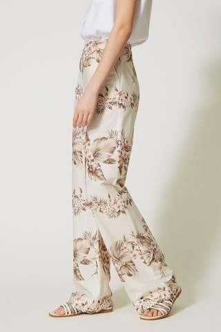 Pantalon palazzo taille haute- Ivoire