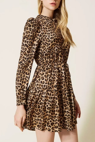 Robe trapèze - Beige et noir