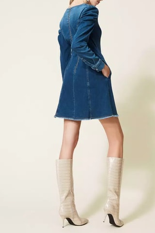 Robe patineuse en jean - Bleu