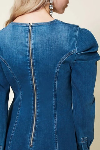 Robe patineuse en jean - Bleu