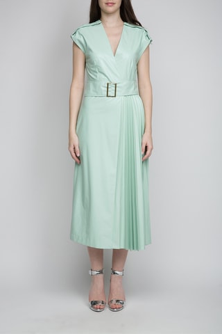 Robe midi - Bleu-vert