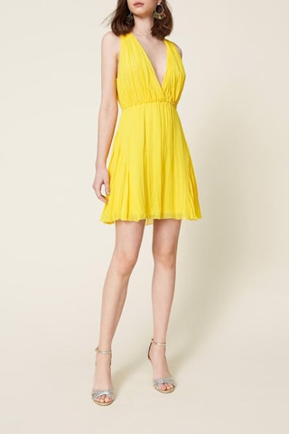 Robe plissée Jaune