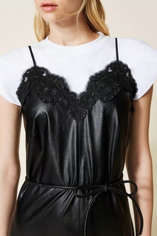 Robe midi et t-shirt - Noir