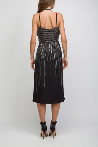 Robe midi - Noir et argenté