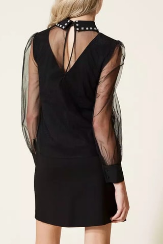 Robe bi-matière - Noir