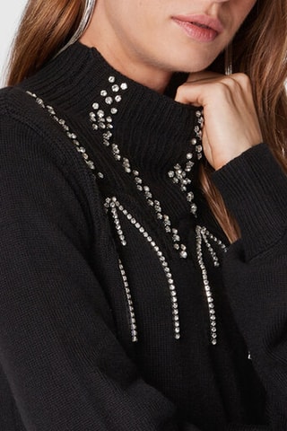 Robe pull en laine et angora - Noir