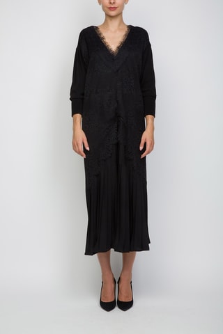 Robe pull en laine et cachemire - Noir