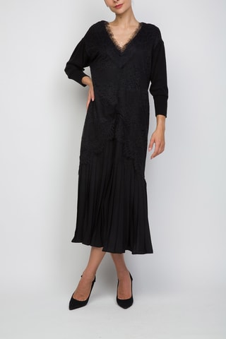Robe pull en laine et cachemire - Noir