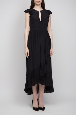 Robe midi en soie - Noir