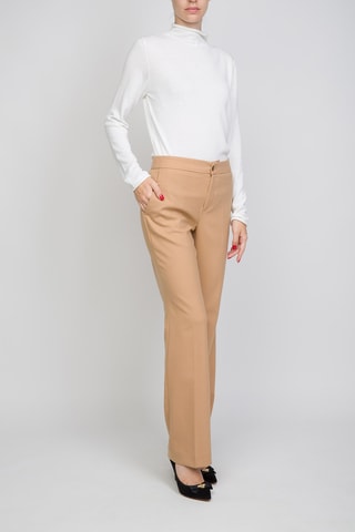 Pantalon en laine taille haute - Camel