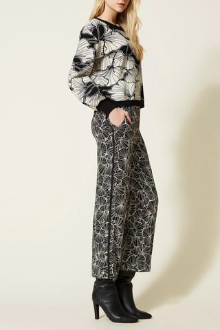 Pantalon taille haute - Noir et écru