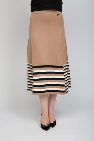 Jupe midi taille haute - Beige