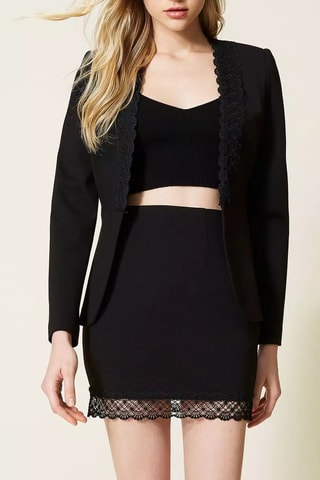 Jupe droite taille haute - Noir