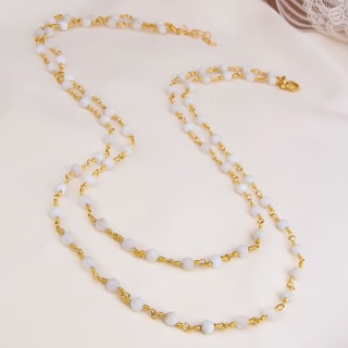 Collar - Latón chapado en oro y piedra de luna 