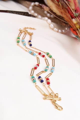 Bracelet - Doré et bleu