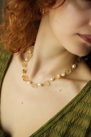 Collar - Dorado y blanco